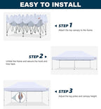 MASTERCANOPY Pop Up Canopy Tent Commercial Grade 10x20 Instant Shelter (White)