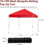 8x8ft Pop-Up Canopy, Outdoor Screen Tent with Mesh Mosquito Netting Sidewalls, Waterproof & UV-Block Shade Shelter for Camping, Picnic, Deck & Backyard Events
