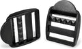 CooBigo 10 Pack Plastic Ladder Lock Buckles, 1-1/2" Ladder Slider Buckle for Backpack Strap Nylon Webbing Clip Replacement, Outdoor Camping Gear Sleeping Bag Tent Tie Down Strap Accessories (Black)