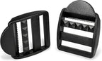 CooBigo 10 Pack Plastic Ladder Lock Buckles, 1-1/2" Ladder Slider Buckle for Backpack Strap Nylon Webbing Clip Replacement, Outdoor Camping Gear Sleeping Bag Tent Tie Down Strap Accessories (Black)