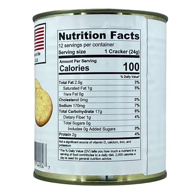 Future Essentials Sailor Pilot Bread Survival Crackers – 30-Year Shelf Life Ready to Eat Hardtack Biscuits in #2.5 Can – Made in the USA Emergency Food Supply – 12 Crackers per Can, Pack of 1