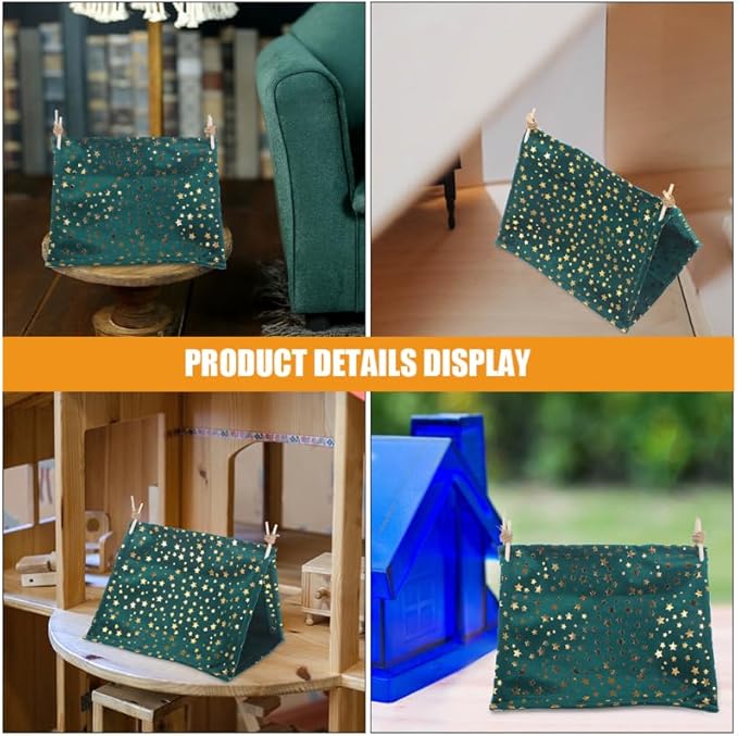 Miniature Camping Tent Model for Dollhouse Decor 2 Pieces Small Doll Tent Accessories 7.87X5.90X4.72 Inch Tiny House Decor Outdoor Scene Photography Props