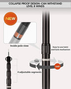 Tarp Poles Heavy Duty Adjustable, AVOFOREST Aviation Aluminum 8.7FT Tent Poles Lengthen and Thicken with Protection Cap Awning Poles Set of 4 for Hiking
