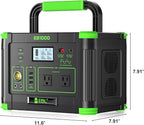 EBL Portable Power Station 1000W Solar Generator 999Wh Fast Charging Backup Battery with 5W Wireless Charging & Multiple Ports for Camping, Home Backup, RV & Off-Grid