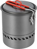 Bulin Camping Pot, 1.2L/1.5L High Efficiency Backpacking Pot Ultralight Camping Cooking Set Cookware Gear with Heat-Proof Handle & Heat Exchanger for Outdoor Picnic Hiking Travel