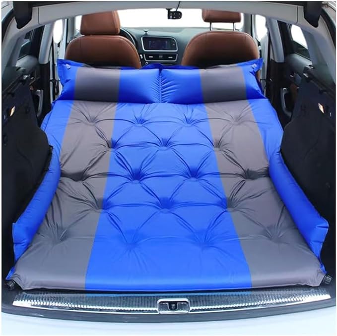 Portable Inflatable Car Mattress,Inflatable Camping Air Mattress for Universal SUV,Folding Air Bed Cushion Car Mattress Camping Mattress for Car Sleeping Bed Travel(Color:Blue)