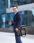 Lunch Box For Men Women Double Deck Insulated Lunch Bag For Men Woman Leakproof Expandable Cooler Bag with Adjustable Shoulder Strap for Work Picnic School(Gray‌,Medium)