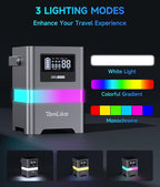 Portable Power Station, 300W Solar Generator 257Wh with Color LED Light, PD 100W Two-Way Fast Charge, AC Outlet Pure Sine Wave, DC, USB-A/USB-C, 120V Portable Power Bank for Camping Home Outdoor Use