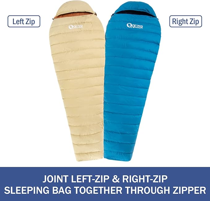 Ultralight Down Sleeping Bag for Adults with 600 Fill Power, Compact Sleeping Bag for Backpacking, Hiking and Camping