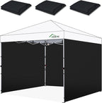 Canopy Sidewalls for 10x10 Pop Up Canopy Frame, Waterproof UV Protection Material for Outdoor Events, Courtyard, Vendor Booths (Black, 3 PCS Sidewalls Only)