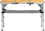 Folding Camping Table, Aluminum Folding Table with Carrying Handle, Lightweight, Portable Camping Table Waterproof for Outdoor Indoor Picnic Beach BBQ (Wood Color, 3ft)