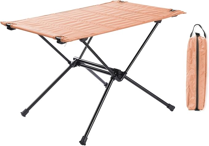Camping Table, Lightweight and Portable Folding Table, Ideal for Camping, Hiking, Beach, Picnic, Travel, Backyard (Brown)