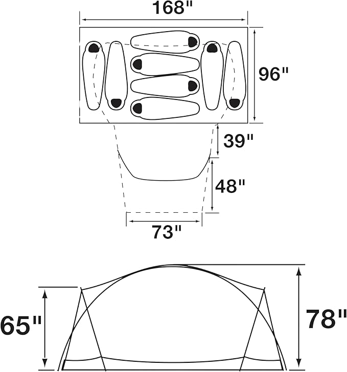 THE NORTH FACE Wawona 8 Tent | Eight Person Camping Tent, Water Repellent, Spacious & Easy to Set Up, Attached Vestibule Area