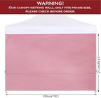 COOSHADE Instant Canopy SunWall 10x10 Canopy SideWall for Pop up Canopy Tent, 1 Pack Sidewall Only, Pink