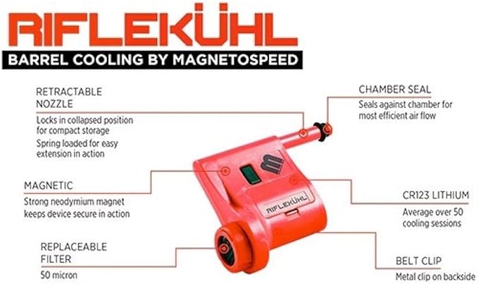 MagnetoSpeed RifleKuhl Barrel Cooler, Red