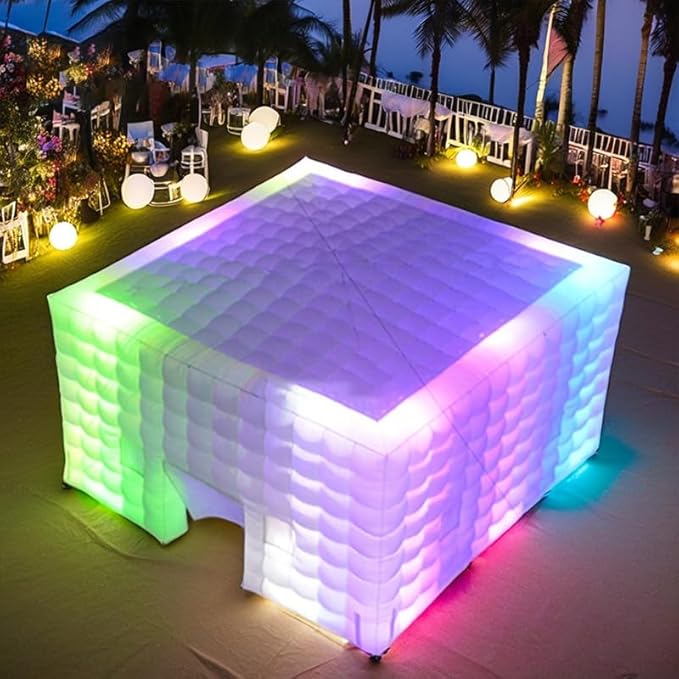 SAYOK 23FT Inflatable Portable Bars for Events Tent with LED Light and Blower Adjustable to Multiple Colors Portable House for Event Exhibition Wedding Business Private Use