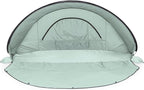 Picnic TIME Manta Portable Beach Tent, Fully-Assembled Pop Up Tent, Beach Shade and Sun Shelter, Instant Outdoor Shade with Carrying Bag for Outdoors and UPF50+ UV Protection, (Light Green)