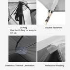 3F UL GEAR Blue Mountain 1/2Person Camping Poleless Tent, 3/4Seasons Waterproof Tent, Easy Set Up Hiking, Backpacking Silicon Coated Tent Shelter