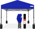 Best Choice Products 8x8ft Pop Up Canopy Tent, Outdoor Shade, 1 Person 1 Minute Set Up, Carry Case, 4 Weight Bags - Resort Blue