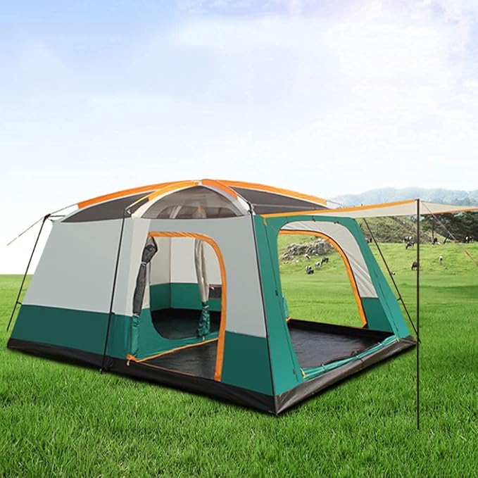Family Tunnel Tent Large Dome Tent with Extra Large Sleeping Compartments and Vestibule Camping Hiking Tent for Family, Festival, Mountaineering