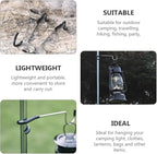 Wakauto Camping Lantern Hooks 2pcs Stainless Steel Light Pole Hooks Black Tent Lamp Hangers Outdoor Camping Accessories for Hiking and Backpacking