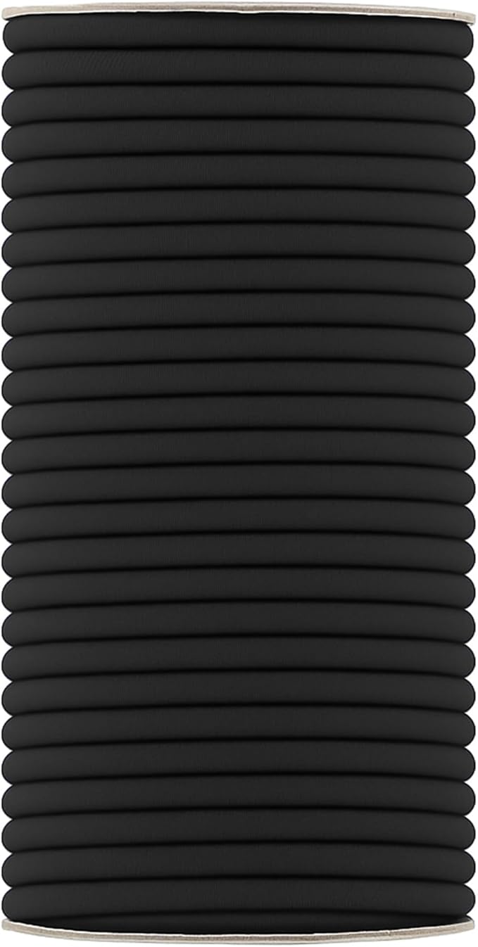 Mandala Crafts 5/16 Inch 8mm Black Elastic Bungee Cords - 22 Yards Heavy-Duty Stretchy Shock Cord Rope for Kayak String, Tent Pole Cording Replacement, Outdoor, and DIY Projects