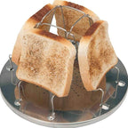 Camping Toaster - Stainless Steel Camp Toaster and Bread Clip, for Campers, Hikers, Outdoor Enthusiasts, and Families, Ideal for Convenient Outdoor Cooking