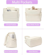 Lunch Box Tote Bag - Versatile Soft Insulated Lunchbox for Women - Lightweight Stylish Simple Lunch Pail Reusable Large Cooler Bag for Adults Work Office Camping Picnic Travel Outdoor Trips White 10L