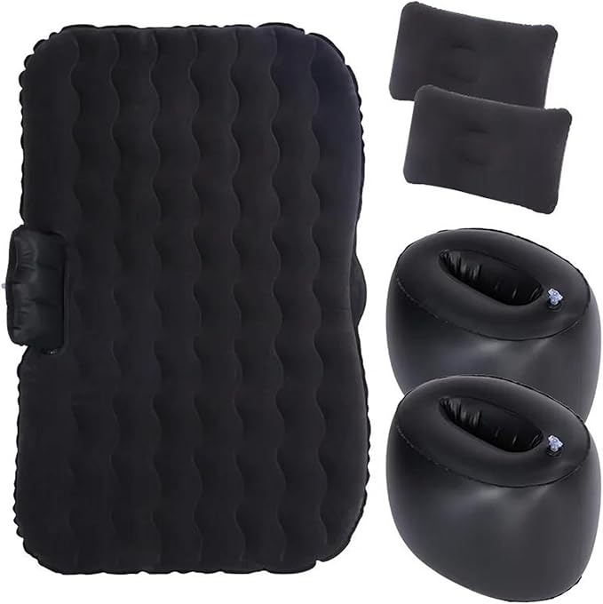 SUV Inflatable Bed, Car Camping Air Mattress, Cold-Resistant and Wear-Resistant Inflatable Mattress, Fast Inflatable Folding Bed, Multi-Functional Travel Sleeping Mat (Black Size 1)