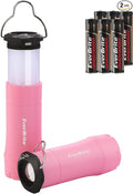 EverBrite 2-in-1 Mini Lanterns and Flashlights, Zoomable Flashlight Lantern Combo with 3 Modes, Camping Essentials, 2PC Battery Powered Lantern for Hurricane, Hiking, Home, Emergency