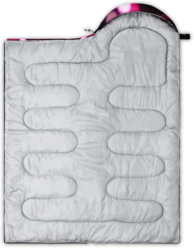 QOOMO Camping Sleeping Bags,3 Season Warm & Cool Weather,Lightweight,Waterproof Sleeping Bags for Adults & Kids,Traveling,and Outdoors,Camping Gear Equipment