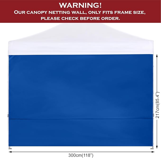 COOSHADE Instant Canopy SunWall 10x10 Canopy SideWall for Pop up Canopy Tent, 1 Pack Sidewall Only, Blue