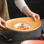Camping Plates Dinner Plate Nordic Western Restaurant Special-Shaped Dessert Hotel Ceramic Tableware Decorative Plate(D)