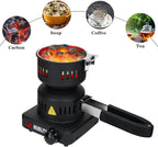 Electric Stove Coconut Charcoal Starter, ETL Approved Coal Burner for with Detachable Handle Stainless Steel Grill & Rack Smart Heat Control Long Cable for BBQ Kitchen