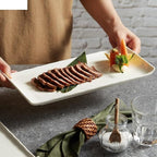 Camping Plates Individual Rectangular Ceramic Cooking Dishes Dinner Plate Restaurant Solid Color Tableware Pasta Steak Sushi Plate Serving Dish Dinner Plate Decorative Plate