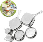 Cookware Set Portable Cookware Set Camping Picnic Outdoor Pan Pot Plate Tableware Folding Set Portable Picnic Pot Set for Hiking 6pcs