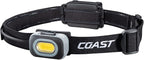 Coast RL10 560 Lumen Dual Color LED Headlamp with Flood and Spot Beams, Variable Light Control, C.O.B., Alkaline Dual Power, Non-Slip Band, 3 x AAA Included