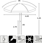 AMMSUN 5ft Seaside Beach Umbrella for Sand and Water Table - Kids Durable Umbrellas for children Beach Camping Garden Outdoor Play Shade