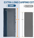 TIMBER RIDGE Extra Wide Heavy Duty Camping Cot for Adult, Easy Set Up Oversized Sleeping Cot with Carry Bag for Camping, Travel and Outdoors, Support up to 450lbs, Blue, 2 Pack