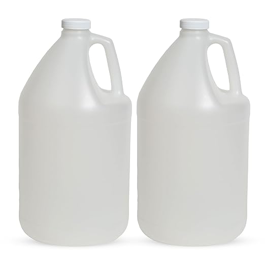 FastRack 2-Pack 1 Gallon Water Bottle Plastic Jug Container with Lid | White Food Grade Gallon Water Jug, BPA-Free, Leak-Proof Pitcher With Lid Fermentation, Brewing, Storage & More