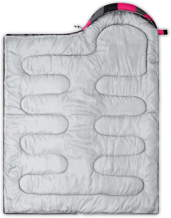 QOOMO Camping Sleeping Bags,3 Season Warm & Cool Weather,Lightweight,Waterproof Sleeping Bags for Adults & Kids,Traveling,and Outdoors,Camping Gear Equipment