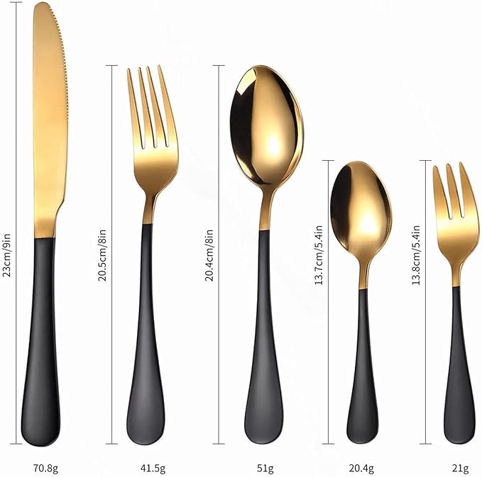 Flatware Sets Full Tableware Stainless Steel Cutlery Dinner Set Complete Gold Cutlery Set Fork Spoons Knives Golden Dinnerware Set Dropshiping Stainless Steel Decoration