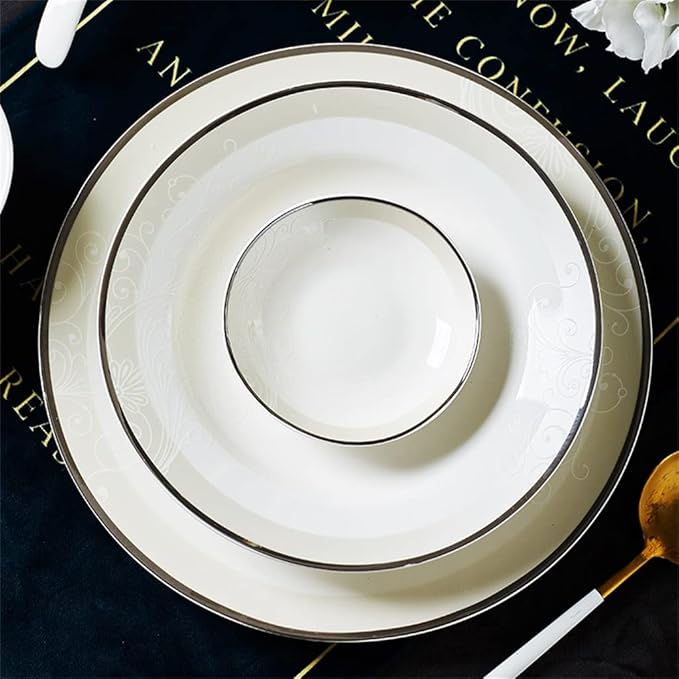 European Kitchenware Ceramic Tableware Set 56 Piece Tableware Dish Set