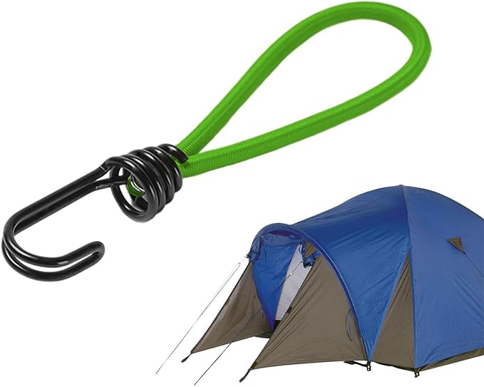 Tent Cords, Elastic Short Tent Straps with Hook, Small Straps for Hammock, Hiking, Awning, Canopy, Portable for All Weather