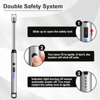 LcFun 4 Pack Candle Lighter with 360° Flexible Neck & Safety Lock, Windproof USB Rechargeable Electric Lighter, Flameless Arc Long Matches for Grill, BBQ, Camping, Fireplace, Stove