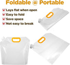 20 Pcs 1.3 Gallon Foldable Water Storage Bag, Clear Premium BPA Free Food Grade Container, Foldable Freezable No-Leak Pouch for Outdoor Sport Camping Hiking Backpack Emergency