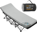 CYMULA Camping Cot Mattress 2in Memory Foam Sleeping Pad,Soft Warm Non-Slip Camping Mattress Topper with Retaining for Adults,Portable Roll up Pad for Travel(75 x30)（only Mattress）