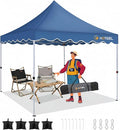 HOTEEL 10×10 Pop Up Canopy, UV 50+ and Waterproof Canopy Tent 10×10, Thickened Frame, Large Space Easy Pop Up Canopy, Outdoor Canopy for Weddings, Beaches, Parties, Patio (Blue)