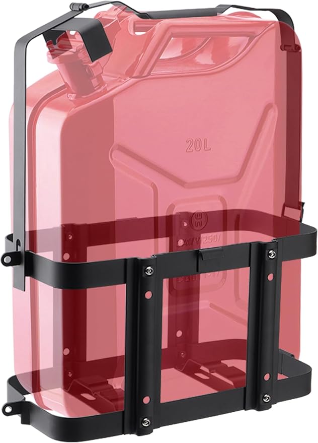Anti-theft Jerry Can Mount Holder: Lockable Jerry Gas Can Holder Rack, 5 Gallon (20 Liter), Reinforced Welding, Anti-theft U-bayonet, Plum Stainless Steel Screws
