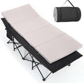 LILYPELLE Folding Camping Cot, Extra Wide Heavy Duty Sleeping Cots with Carry Bag, Double Layer Oxford Portable Travel Camp Cots for Home, Office Nap and Outdoor Beach